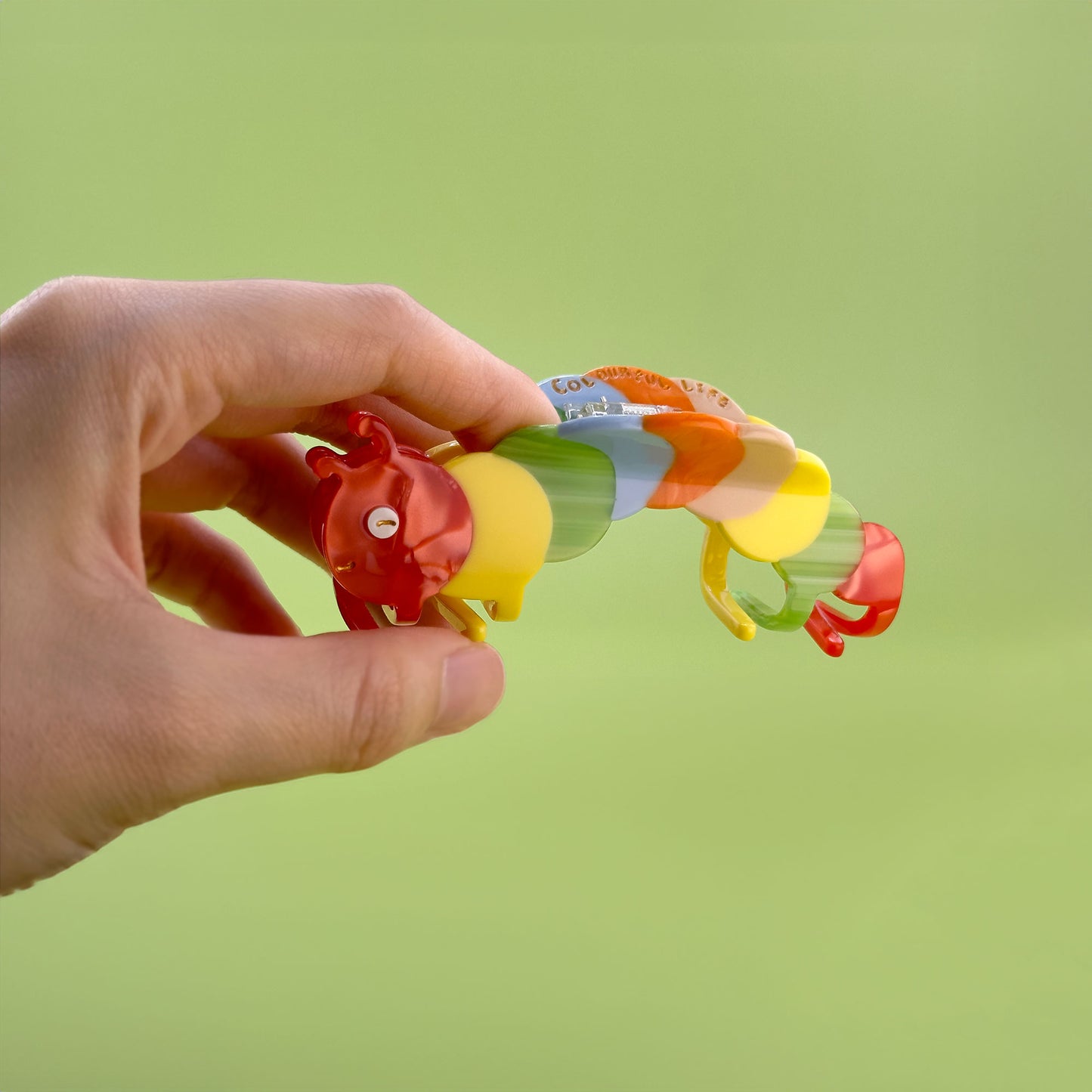 Rainbow Caterpillar Hair Claw