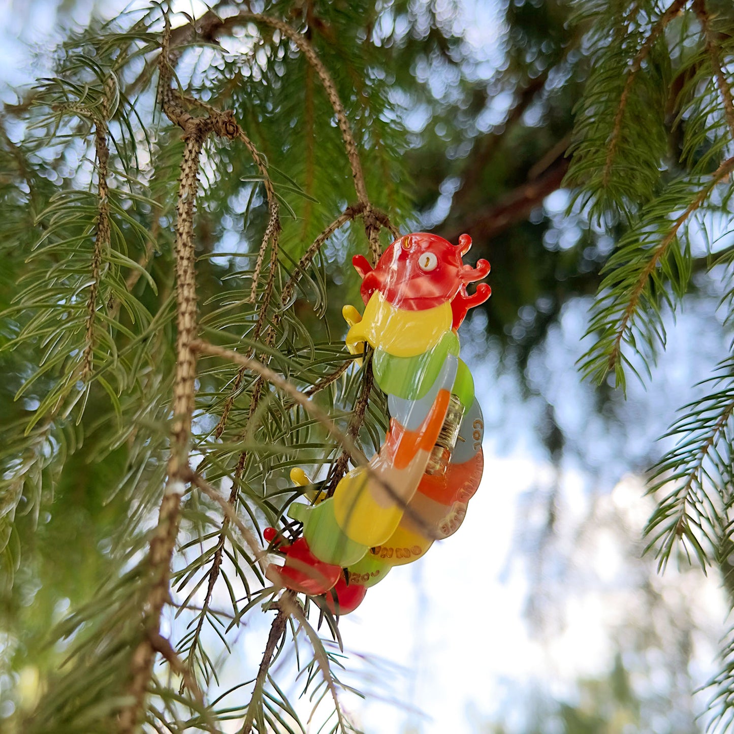 Rainbow Caterpillar Hair Claw