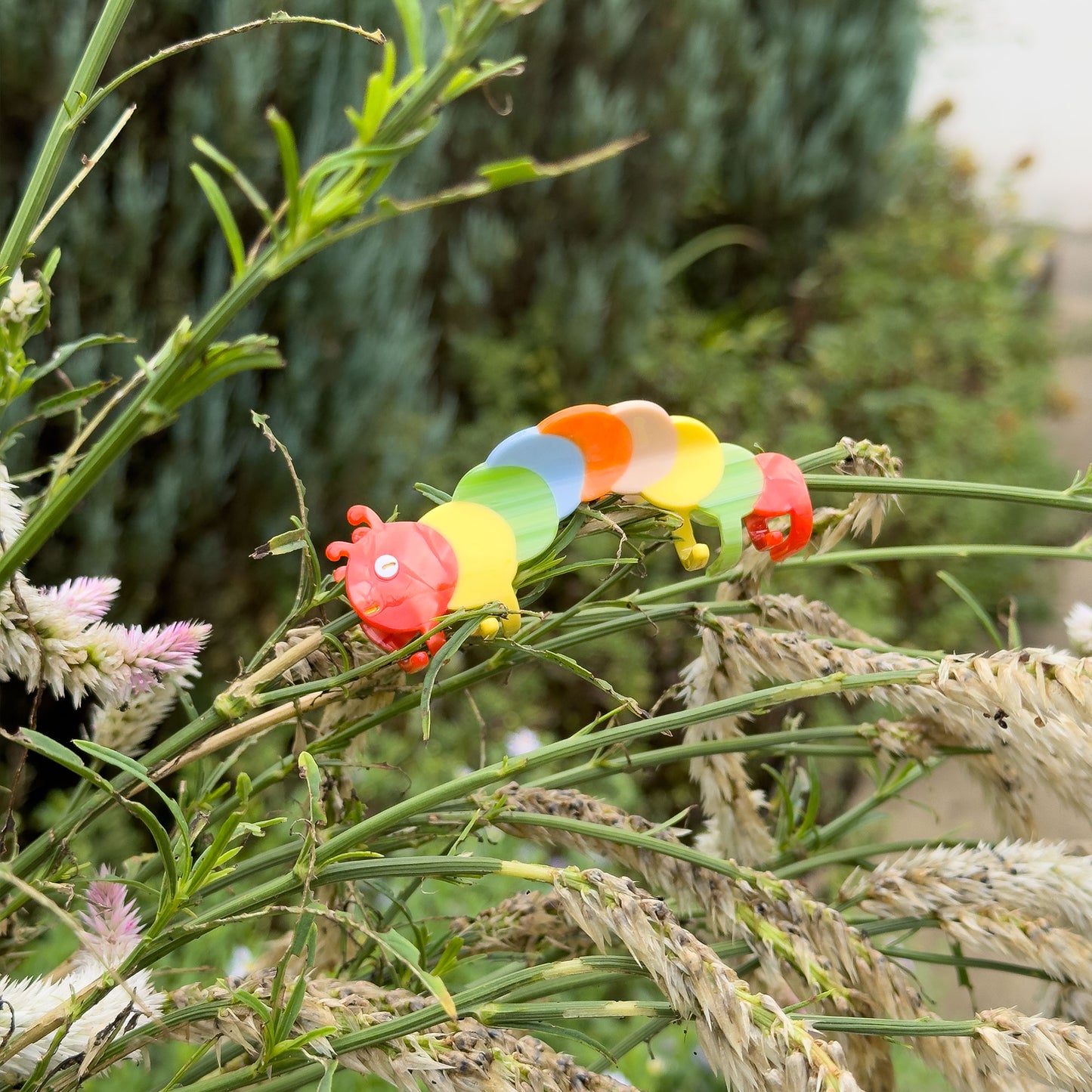 Rainbow Caterpillar Hair Claw