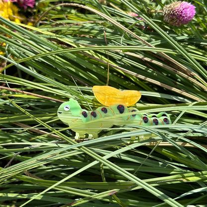 Green Caterpillar Hair Claw